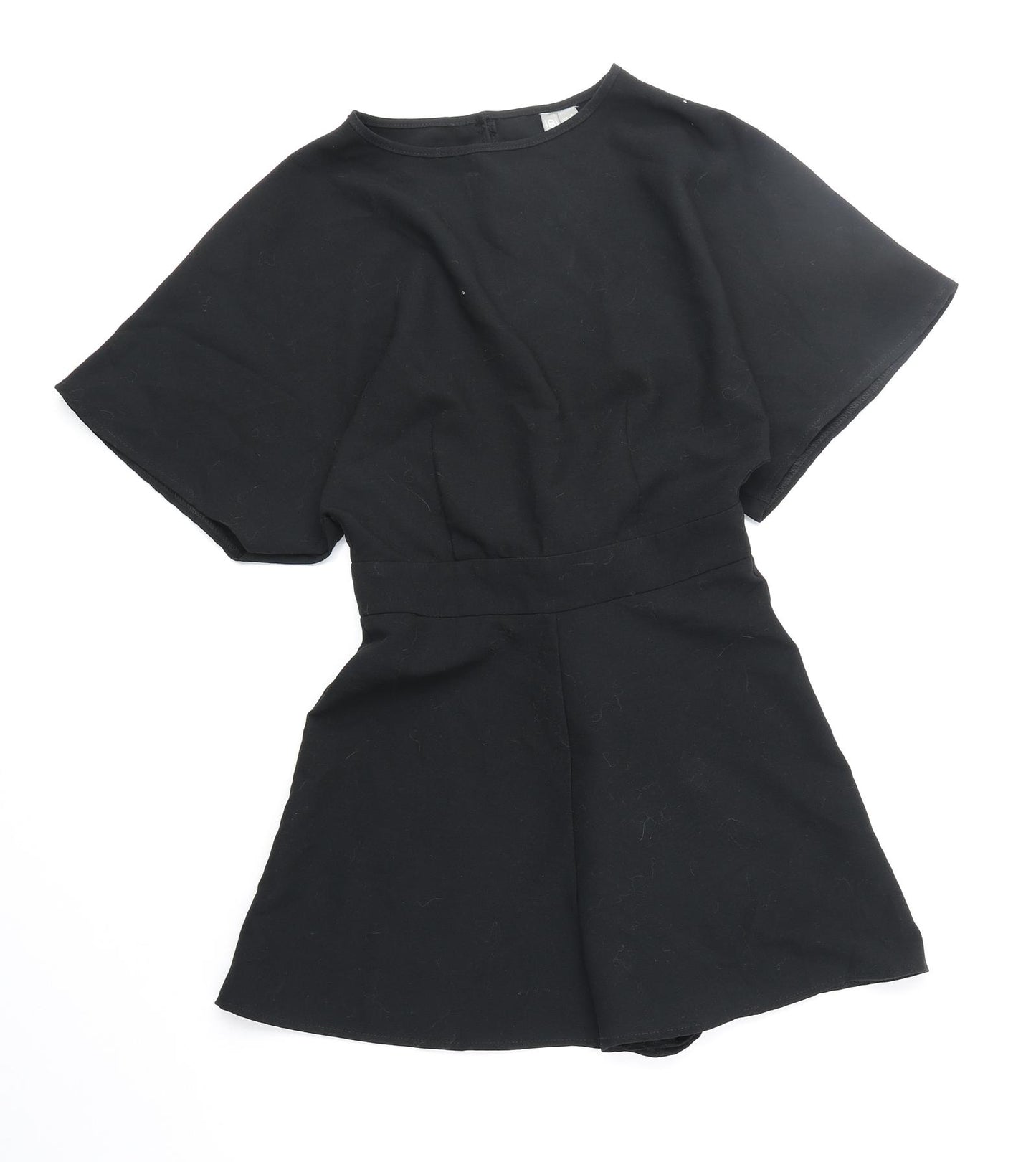 ASOS Womens Black Polyester Playsuit One-Piece Size 6 Zip
