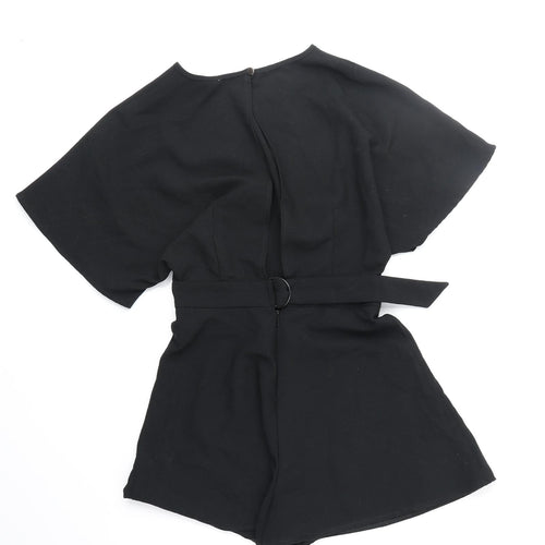 ASOS Womens Black Polyester Playsuit One-Piece Size 6 Zip