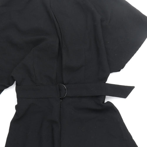 ASOS Womens Black Polyester Playsuit One-Piece Size 6 Zip