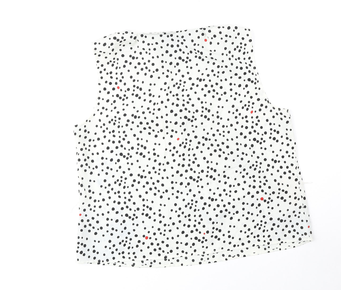 Precis Womens White Polka Dot Polyester Basic Tank Size 18 Scoop Neck