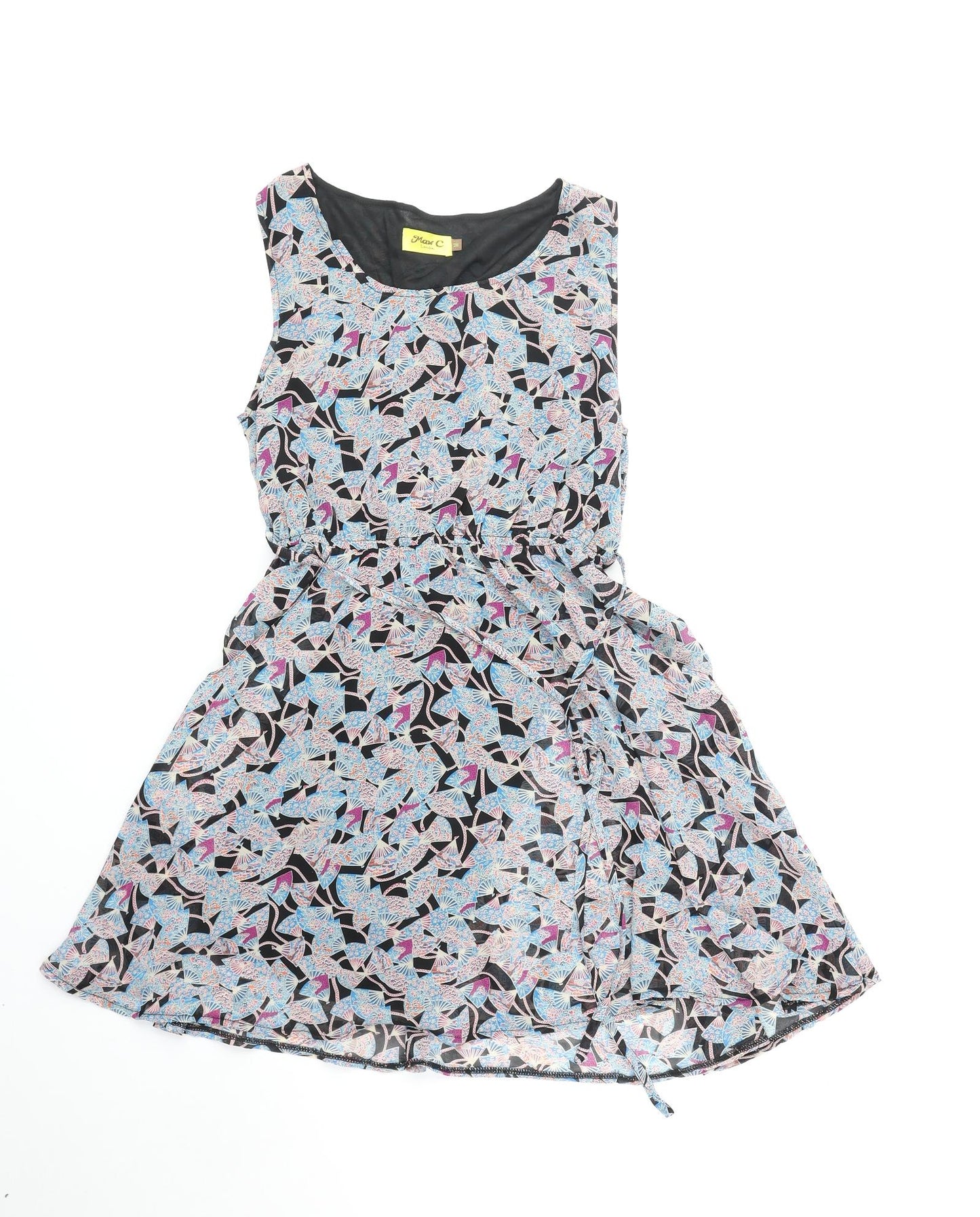 Max C Womens Multicoloured Floral Polyester Fit & Flare Size M Scoop Neck Pullover