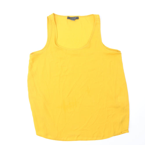 Primark Womens Yellow Polyester Basic Tank Size 12 Scoop Neck