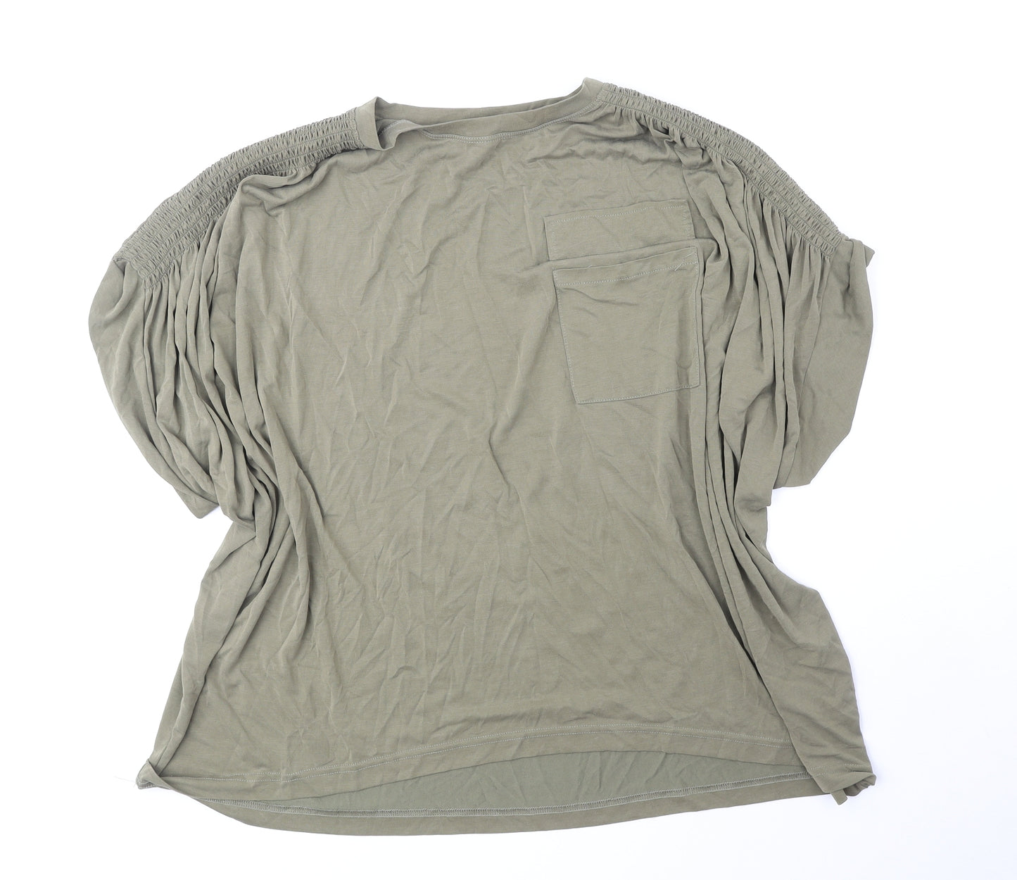 NEXT Womens Green Modal Basic T-Shirt Size 26 Round Neck