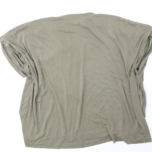 NEXT Womens Green Modal Basic T-Shirt Size 26 Round Neck