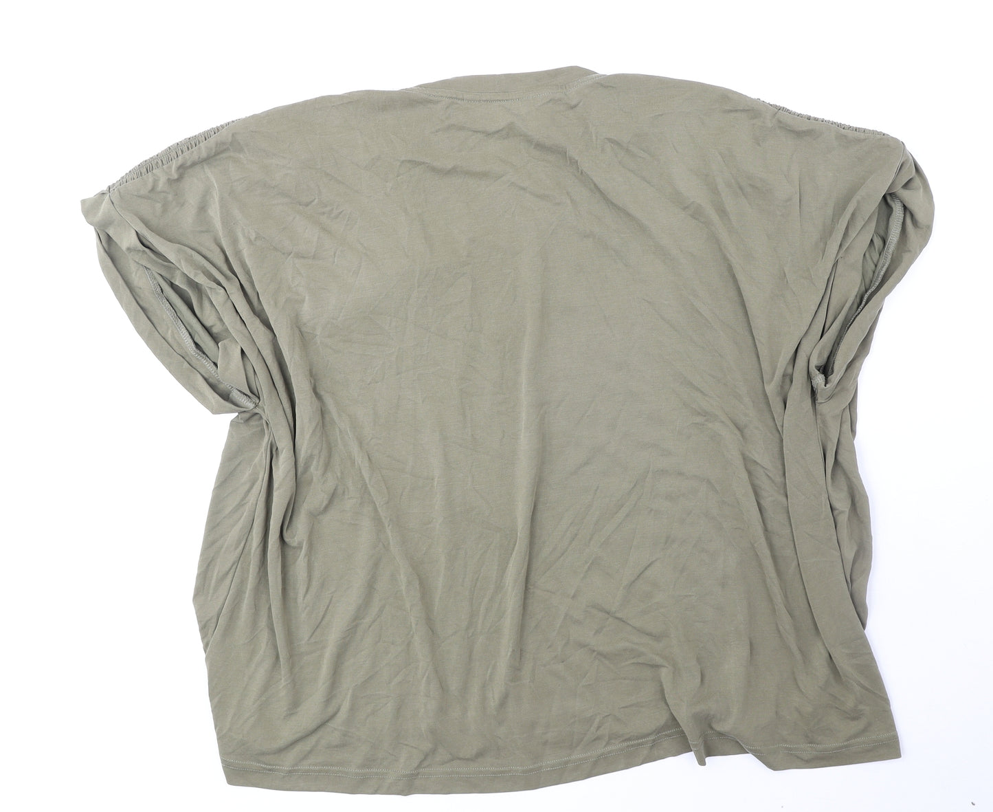 NEXT Womens Green Modal Basic T-Shirt Size 26 Round Neck