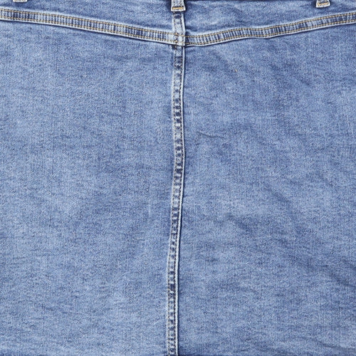 JDY Womens Blue Cotton Mini Skirt Size S Zip