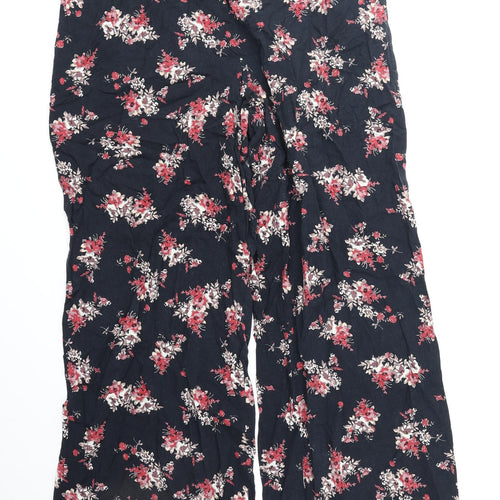 Dizzy Lizzy Womens Black Geometric Polyester Trousers Size XL Regular