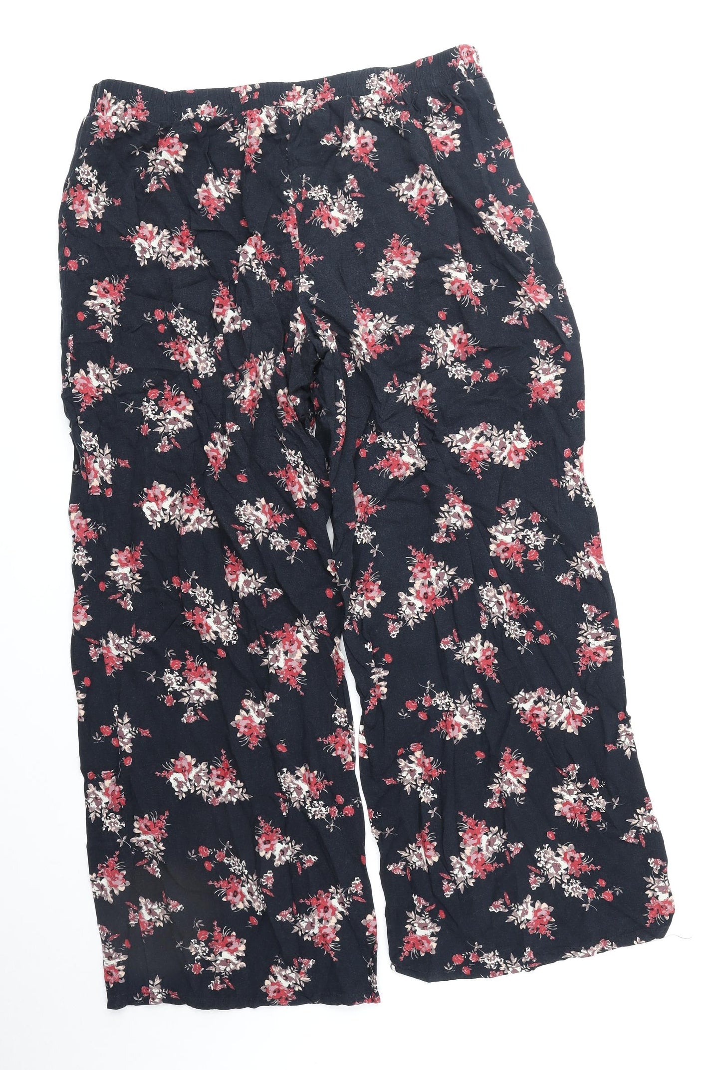 Dizzy Lizzy Womens Black Geometric Polyester Trousers Size XL Regular