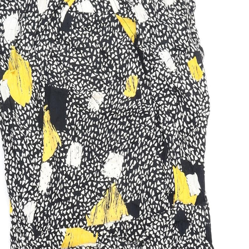 Miss Selfridge Womens Black Geometric Polyester Mini Size 8 Boat Neck Pullover