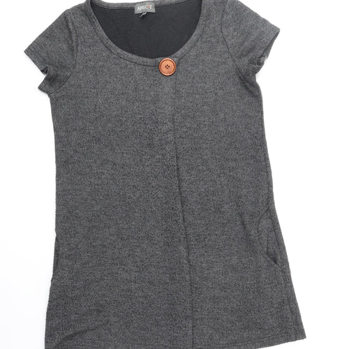 Apricot Womens Black Polyester A-Line Size 12 Scoop Neck Pullover