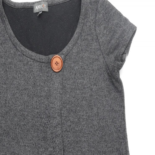 Apricot Womens Black Polyester A-Line Size 12 Scoop Neck Pullover
