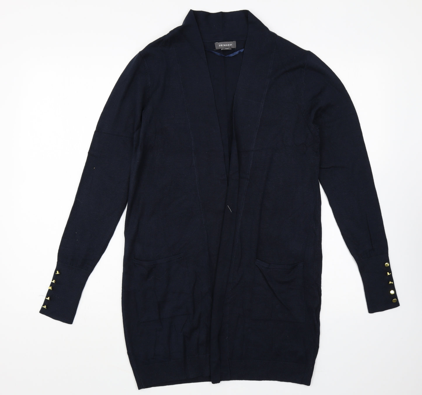 Primark Womens Blue V-Neck Polyester Cardigan Jumper Size 6