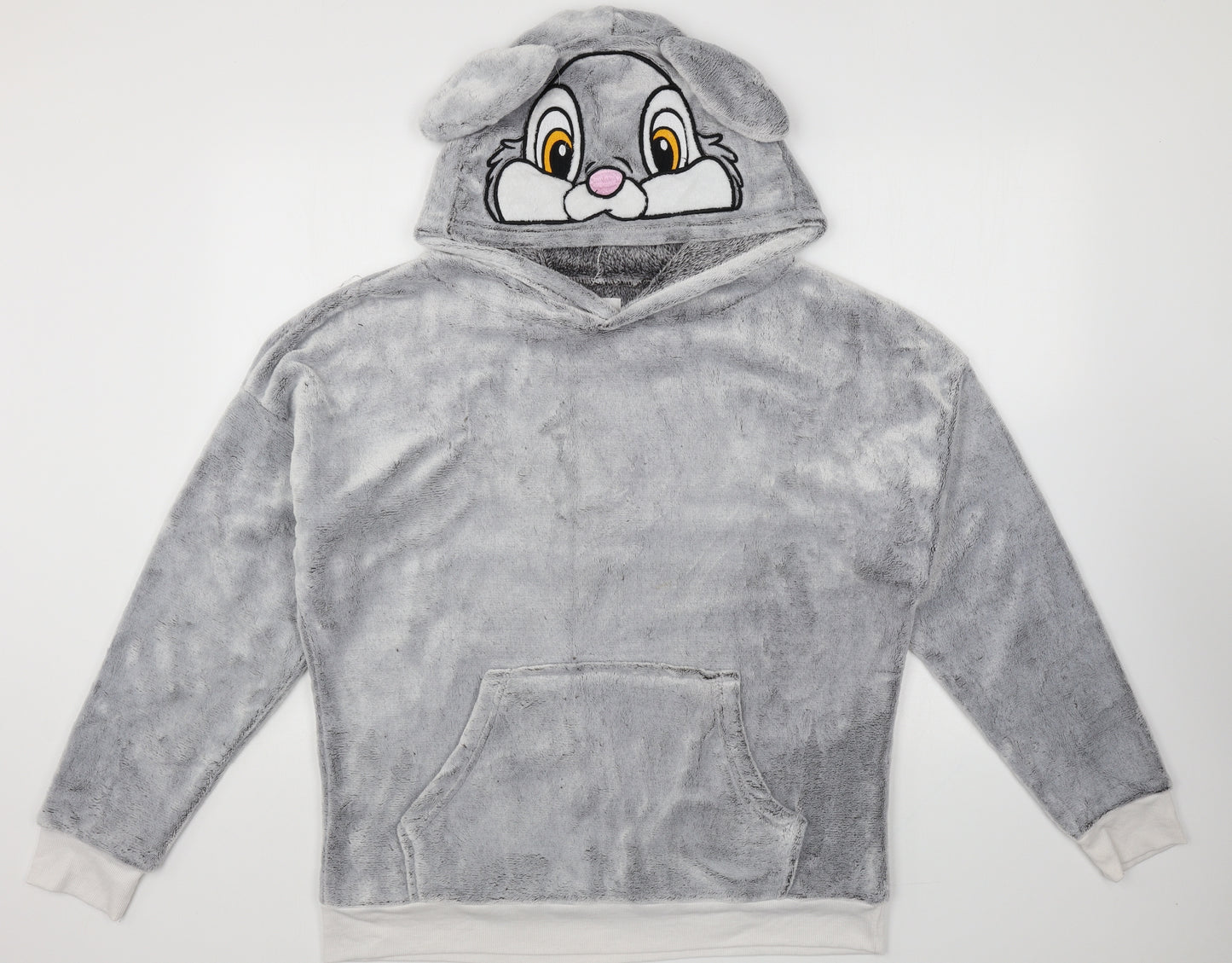 Disney Womens Grey Polyester Pullover Hoodie Size L Pullover - Thumper
