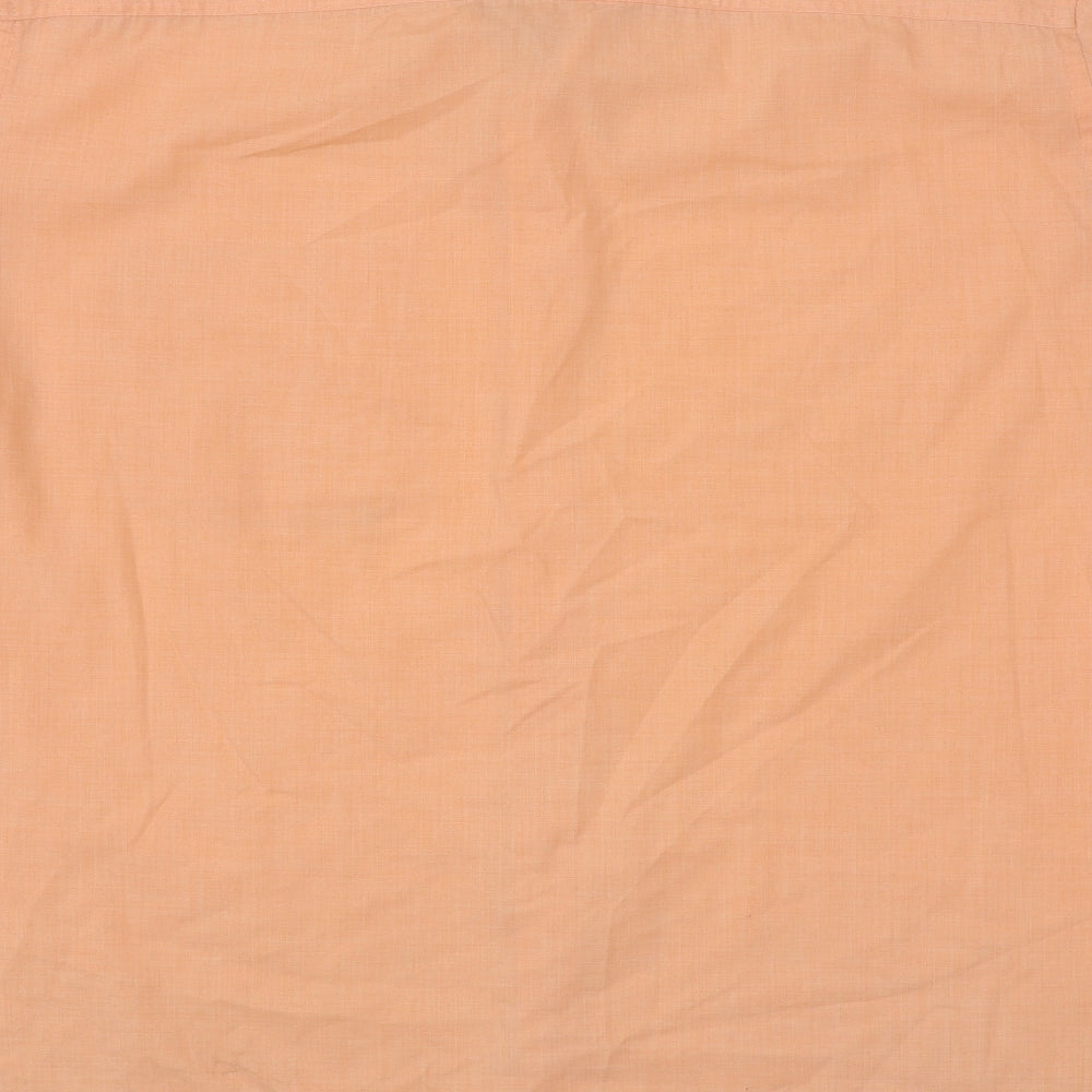 Atlantic Bay Mens Orange Cotton Button-Up Size L Collared Button