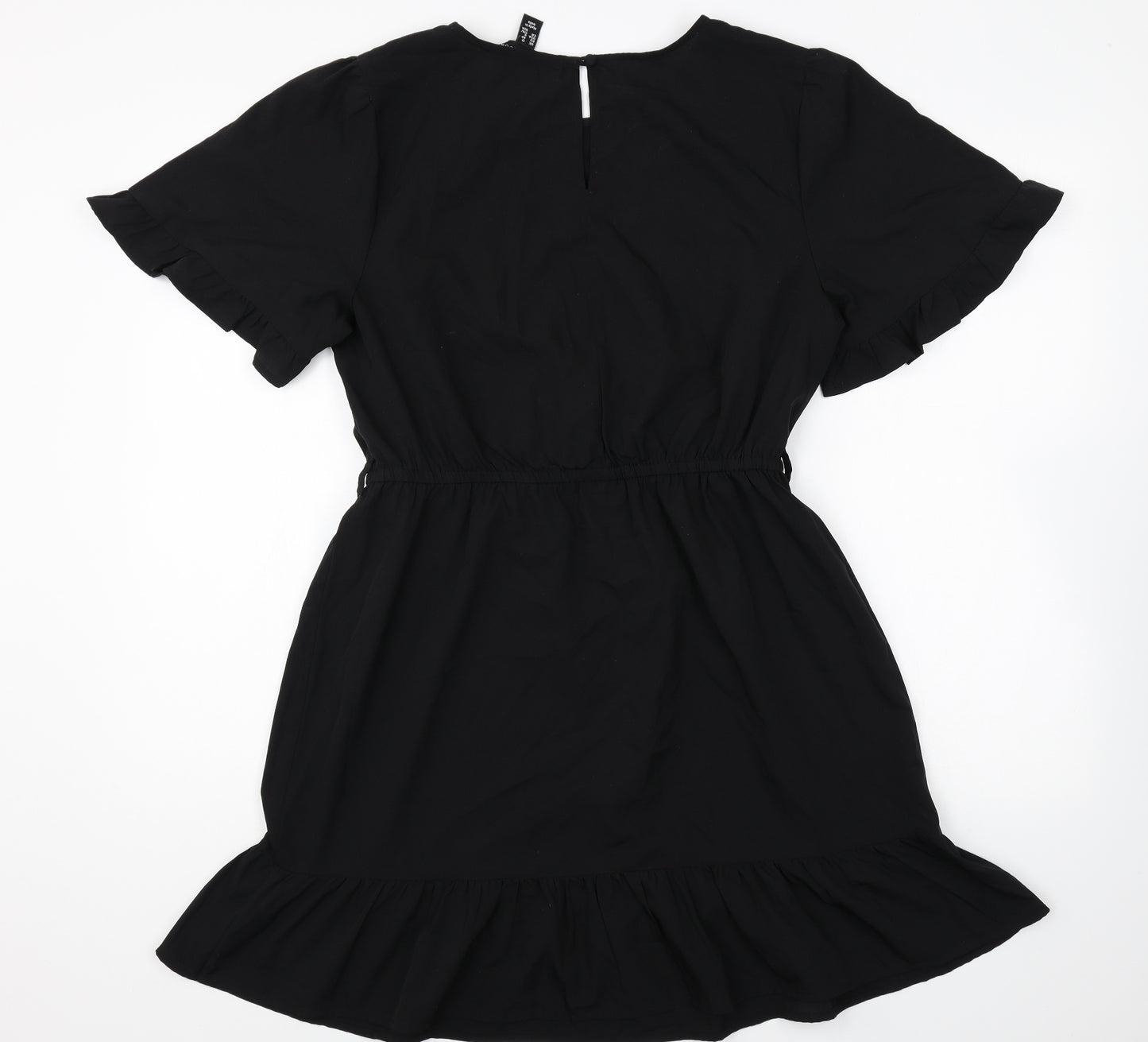 New Look Womens Black Polyester Fit & Flare Size 12 Scoop Neck Pullover