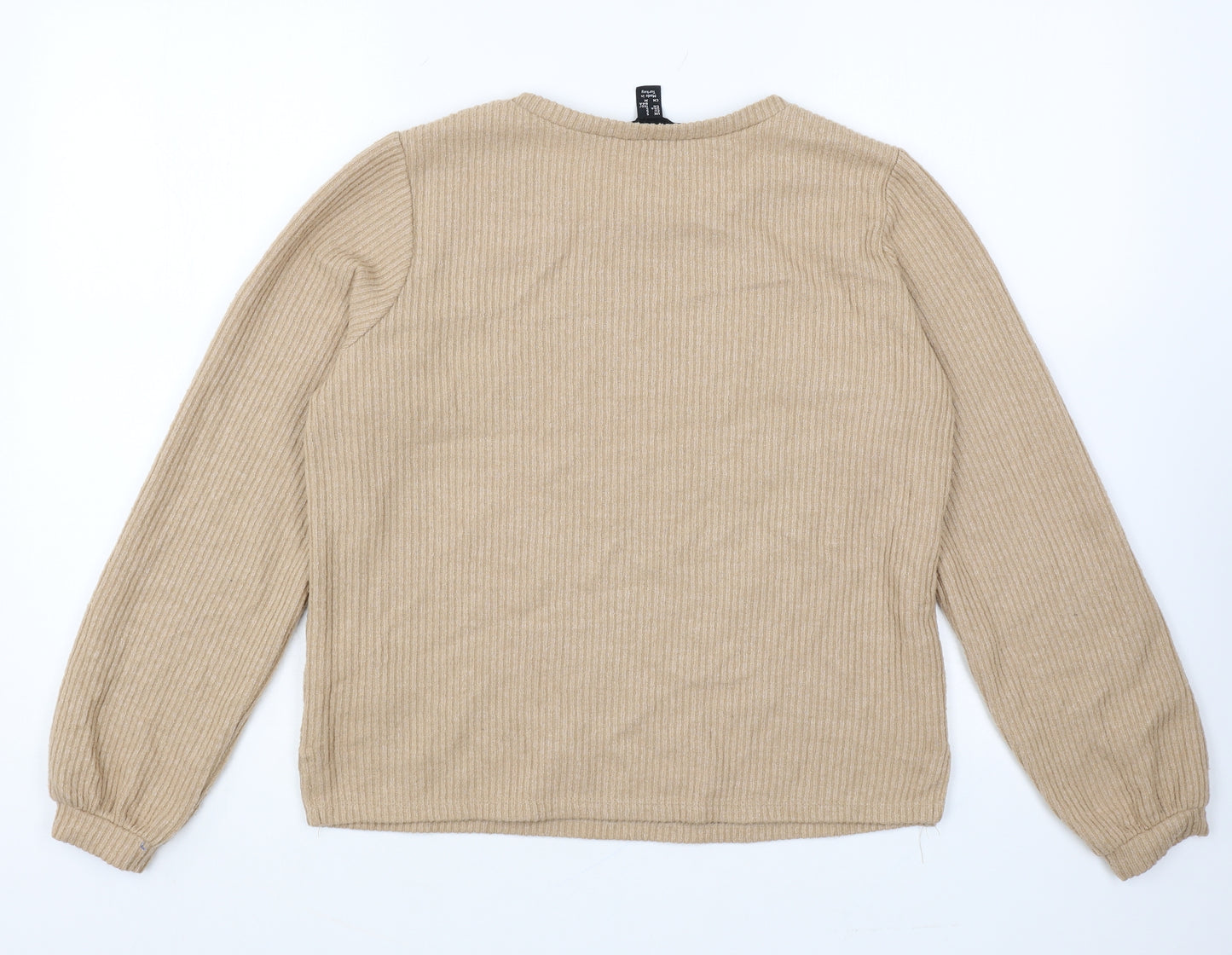 New Look Womens Brown Round Neck Polyester Pullover Jumper Size S