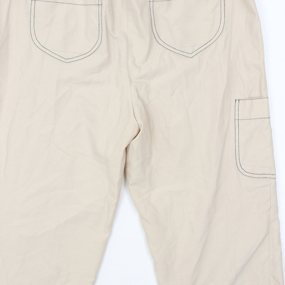 Being Casual Womens Beige Polyester Cropped Trousers Size 18 L20 in Regular Tie - Joggers