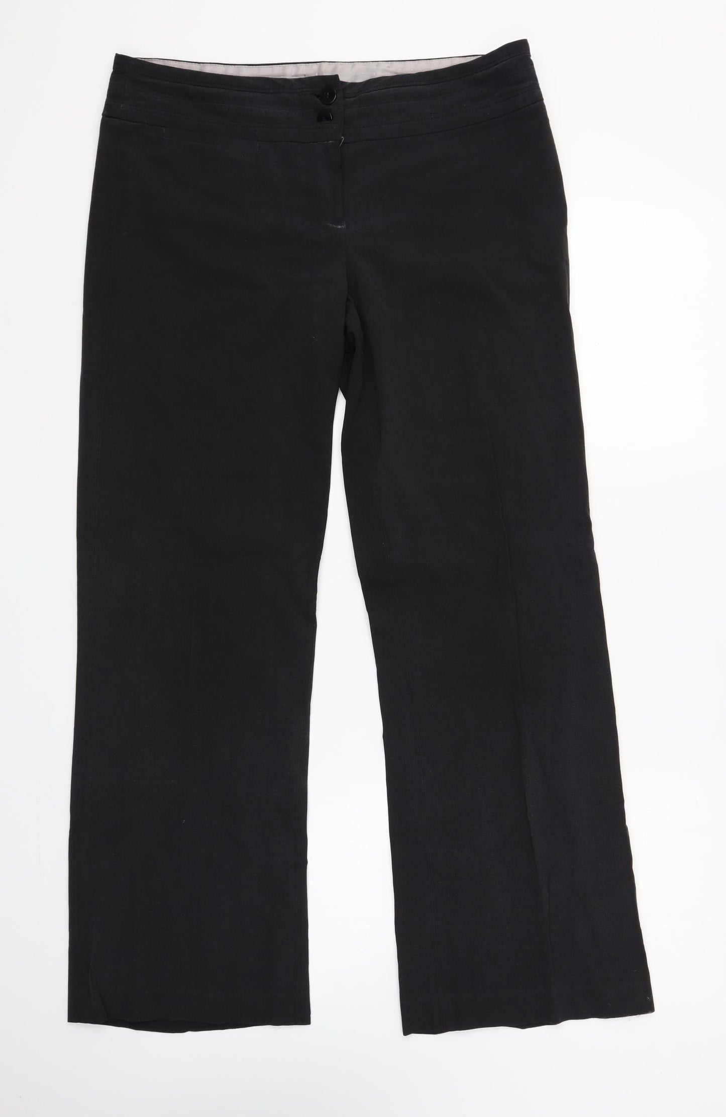 New Look Womens Black Polyester Trousers Size 12 L30 in Regular Zip