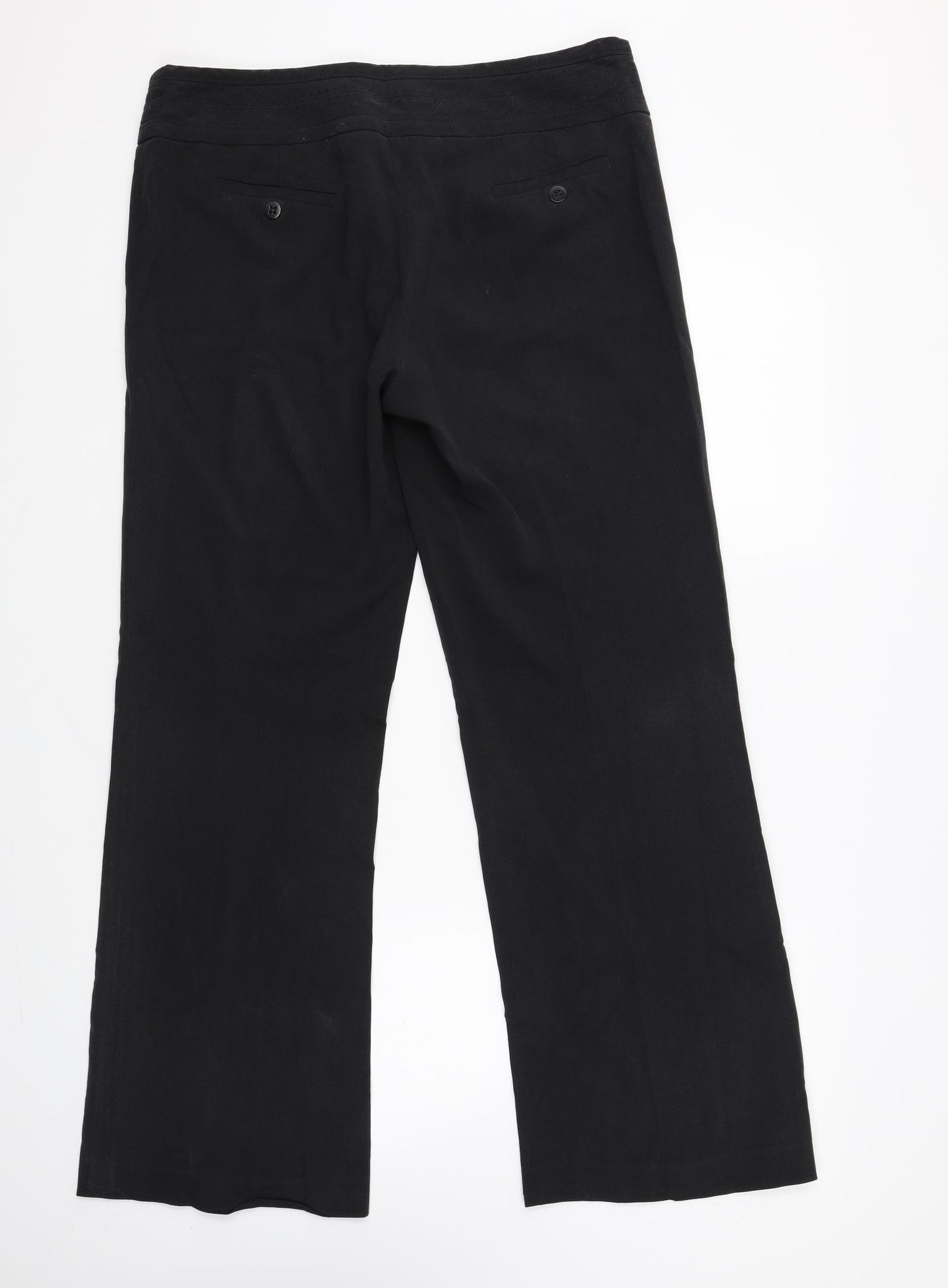 New Look Womens Black Polyester Trousers Size 12 L30 in Regular Zip