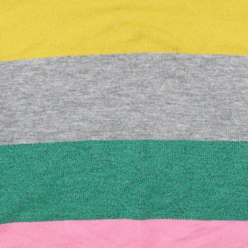 F&F Womens Multicoloured Mock Neck Striped Viscose Pullover Jumper Size 14
