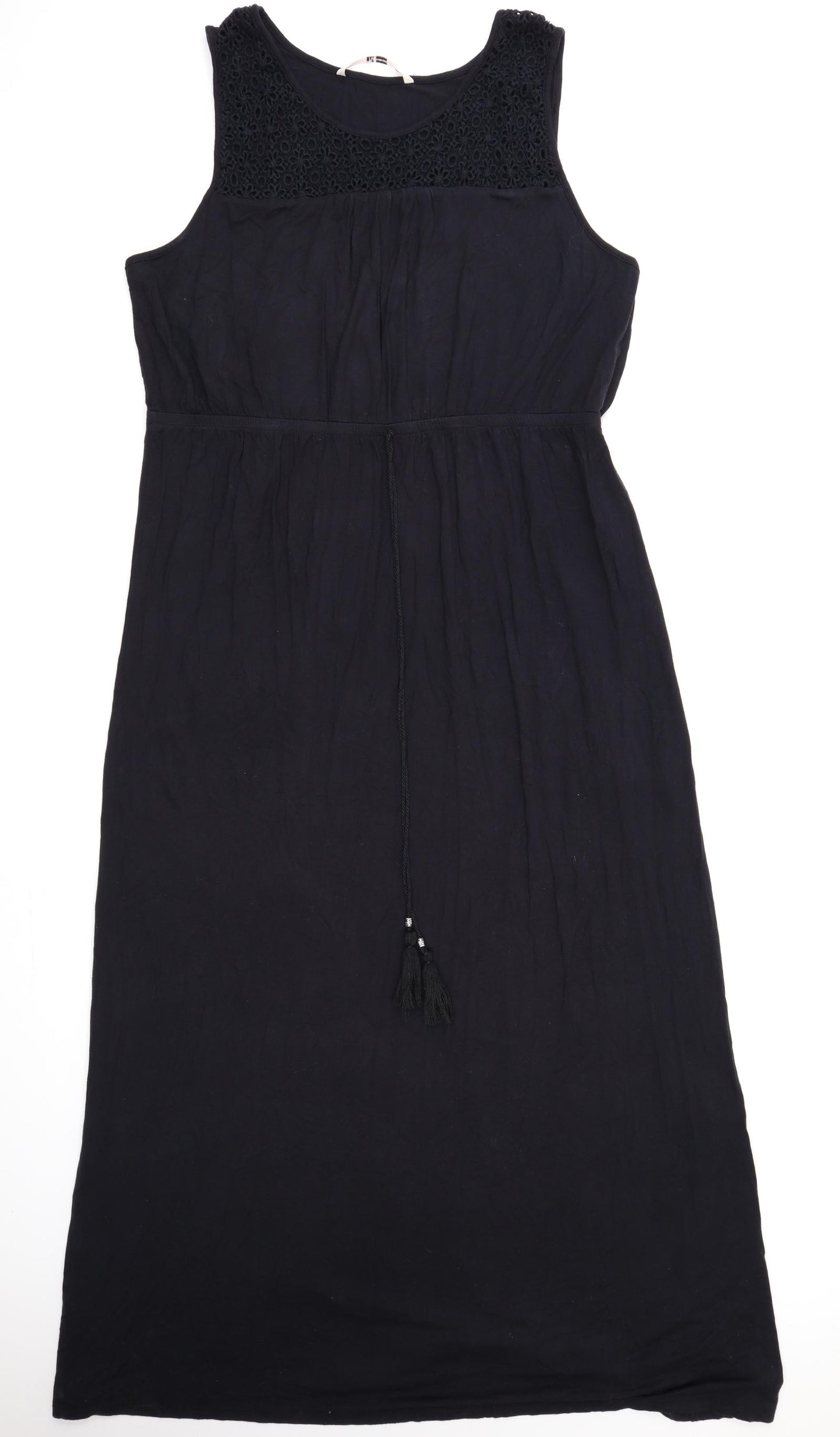 TU Womens Black Polyester Fit & Flare Size 18 Scoop Neck Pullover