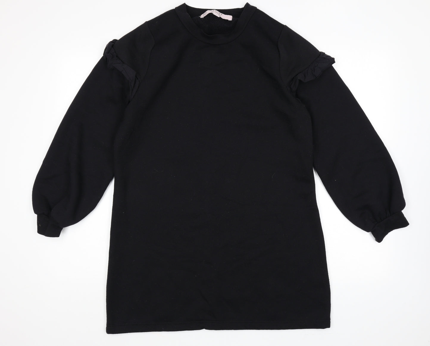 Miss Selfridge Womens Black Polyester Jumper Dress Size 12 Round Neck Pullover
