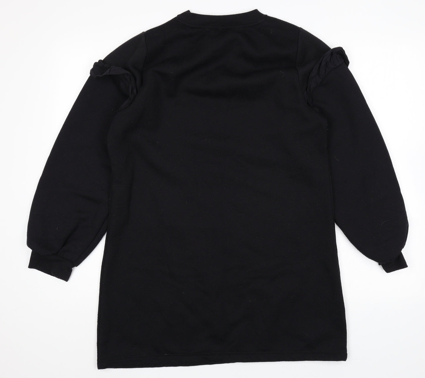 Miss Selfridge Womens Black Polyester Jumper Dress Size 12 Round Neck Pullover