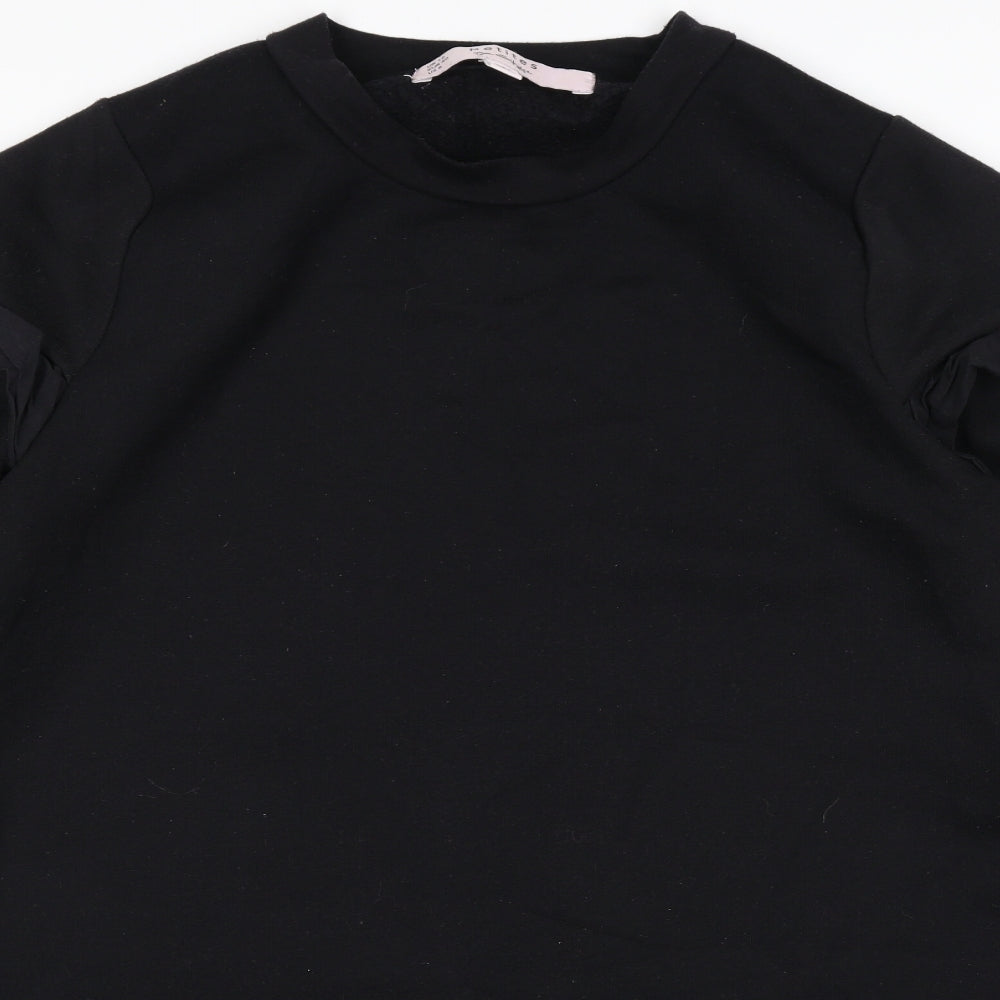 Miss Selfridge Womens Black Polyester Jumper Dress Size 12 Round Neck Pullover