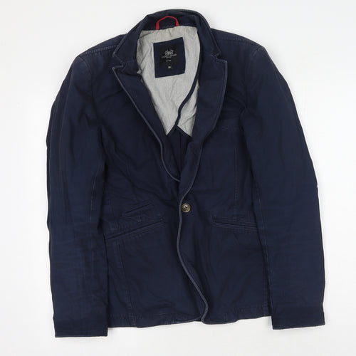 Stanley Adams Mens Blue Polyester Jacket Blazer Size 38