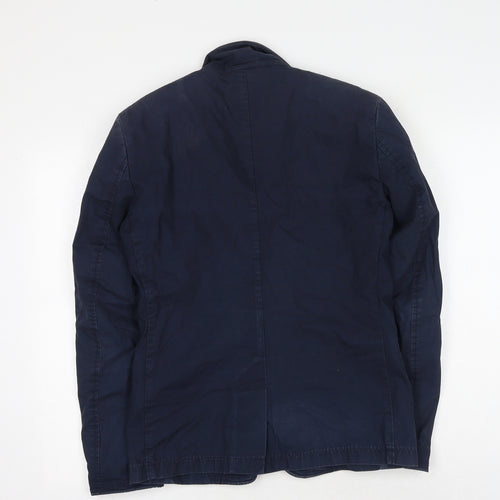 Stanley Adams Mens Blue Polyester Jacket Blazer Size 38