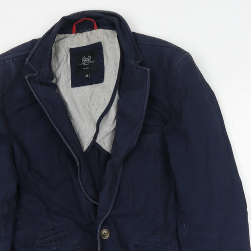 Stanley Adams Mens Blue Polyester Jacket Blazer Size 38