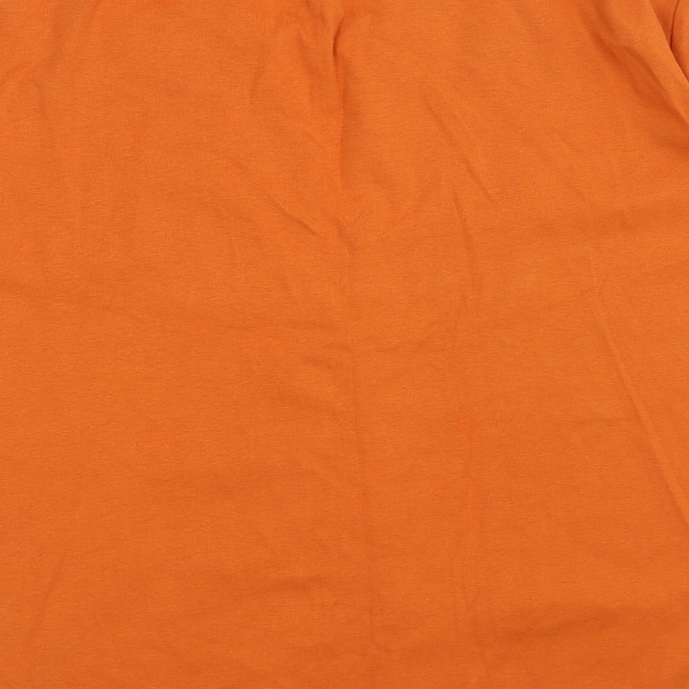 Be Yourself Womens Orange Cotton Basic Button-Up Size 26 V-Neck