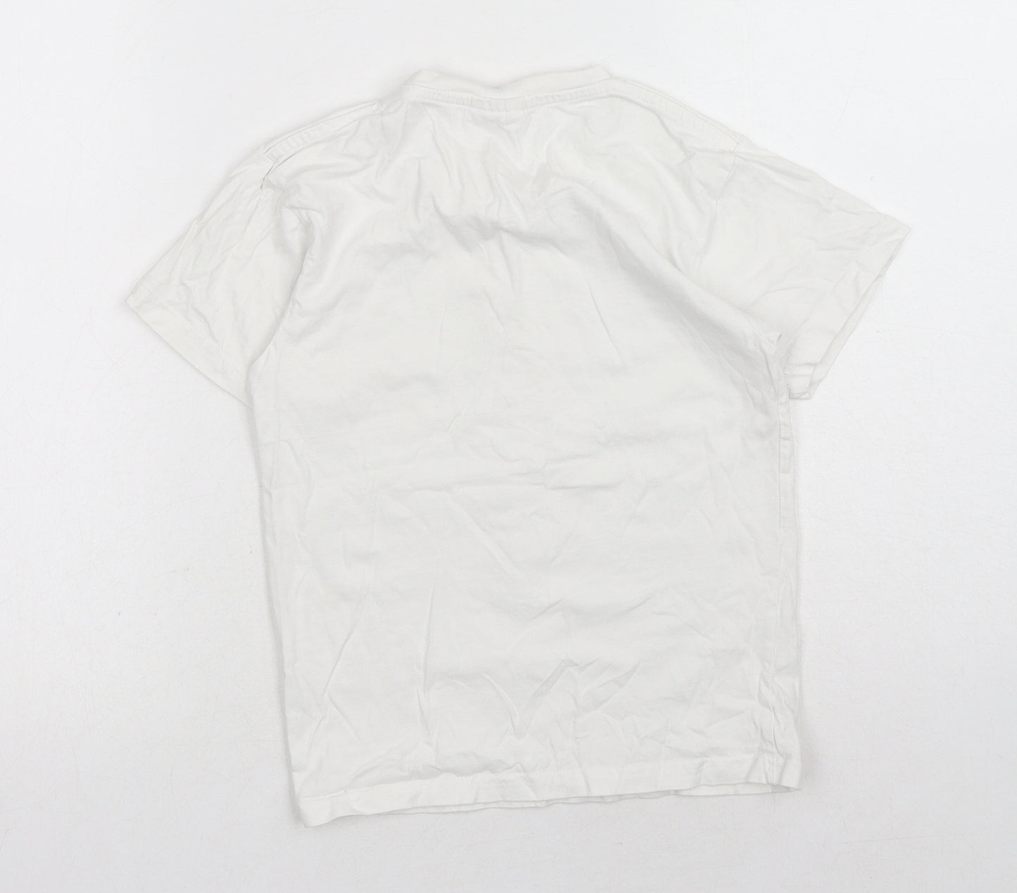 Uneek Girls White Cotton Basic T-Shirt Size 7-8 Years Round Neck Pullover - Tie