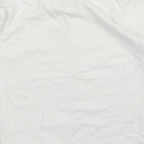 Uneek Girls White Cotton Basic T-Shirt Size 7-8 Years Round Neck Pullover - Tie