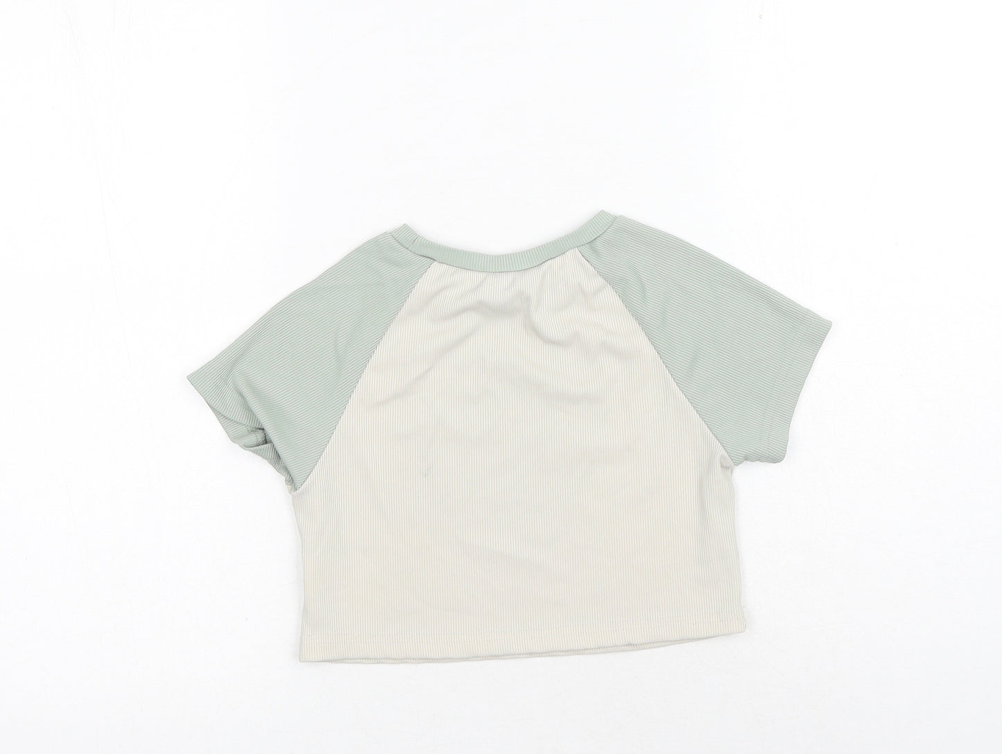 SheIn Womens Green Polyester Cropped T-Shirt Size XS Round Neck - Los Angeles California