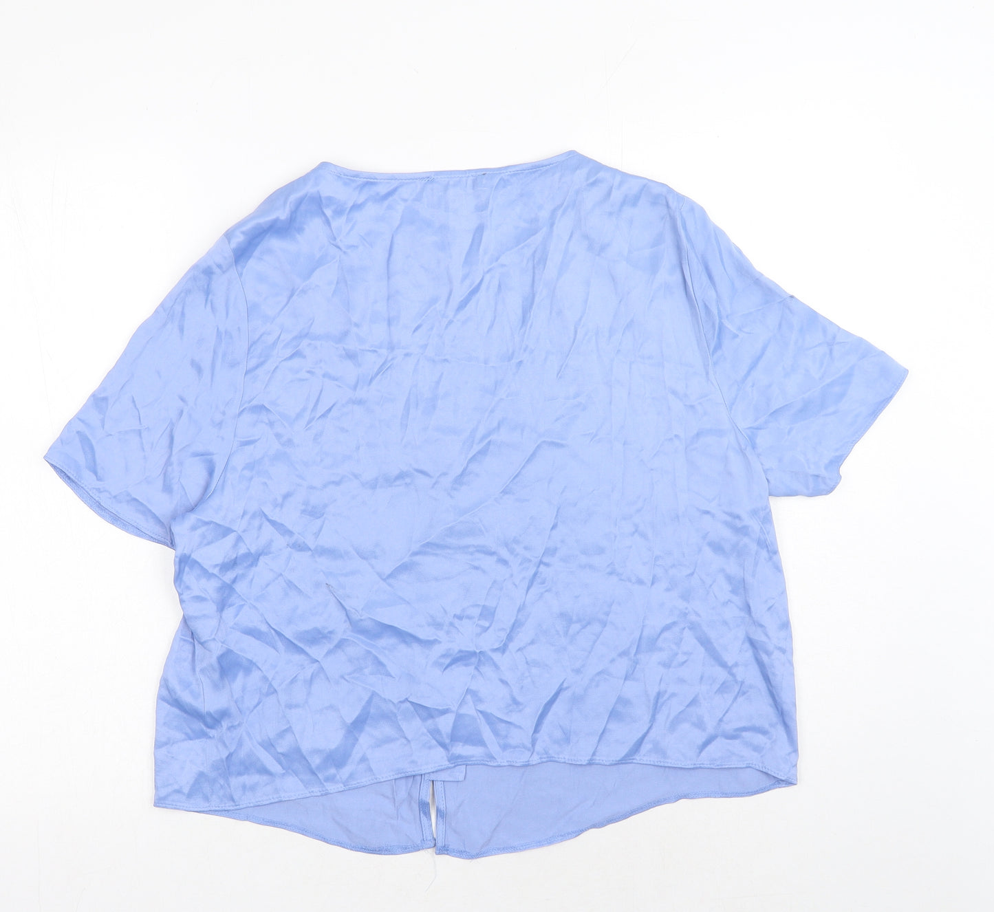 Primark Womens Blue Viscose Basic Blouse Size 18 V-Neck