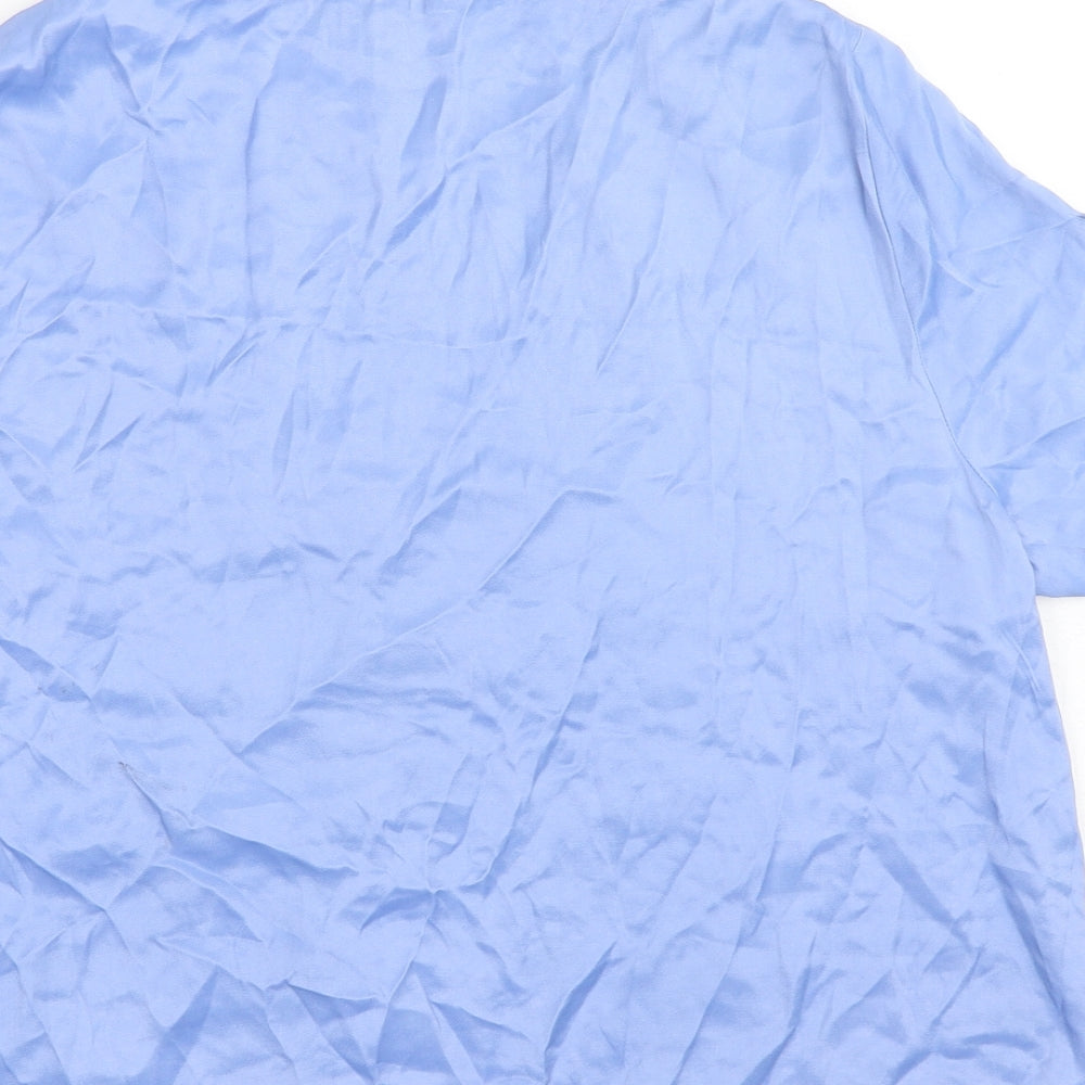 Primark Womens Blue Viscose Basic Blouse Size 18 V-Neck