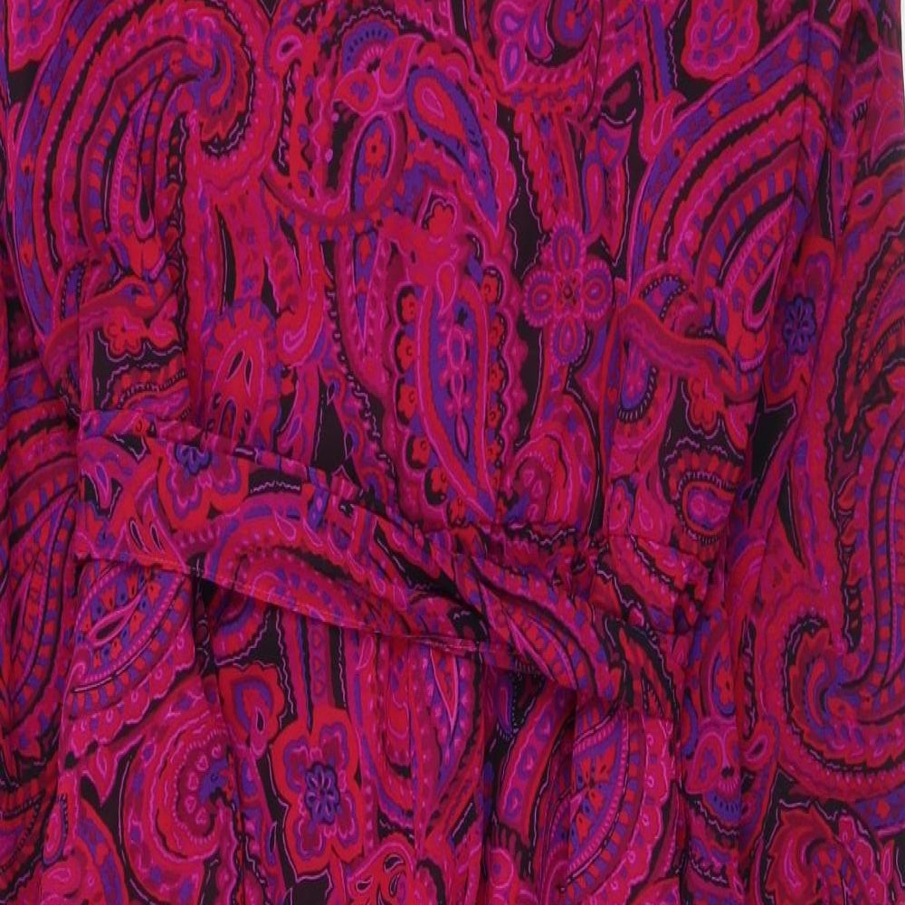 Brownstone Studio Womens Pink Paisley Polyester Shirt Dress Size 12 Round Neck Button