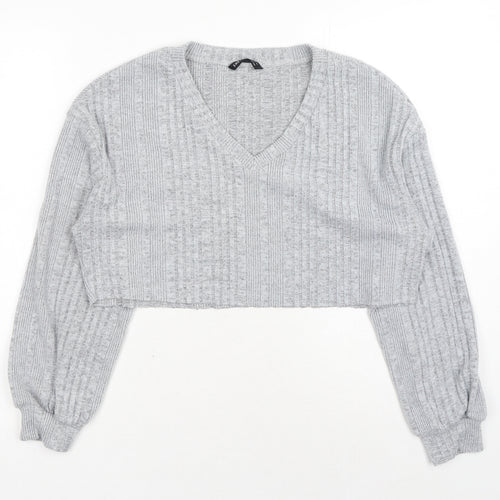 SheIn Womens Grey Polyester Pullover Sweatshirt Size XS Pullover