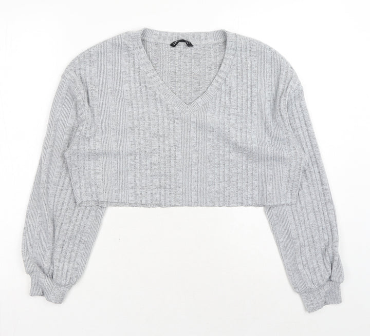 SheIn Womens Grey Polyester Pullover Sweatshirt Size XS Pullover