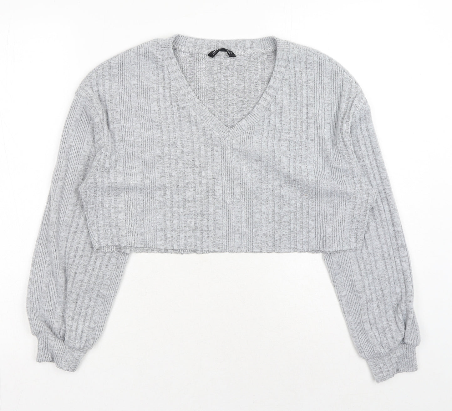 SheIn Womens Grey Polyester Pullover Sweatshirt Size XS Pullover