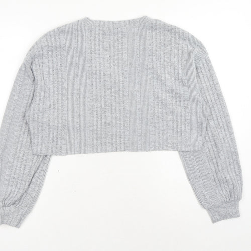 SheIn Womens Grey Polyester Pullover Sweatshirt Size XS Pullover