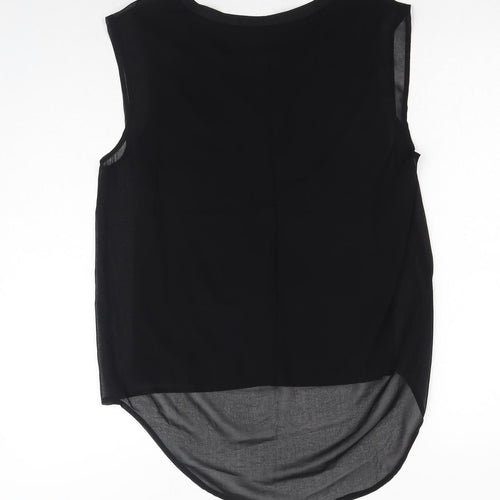 Costes Womens Black Polyester Basic Tank Size S V-Neck