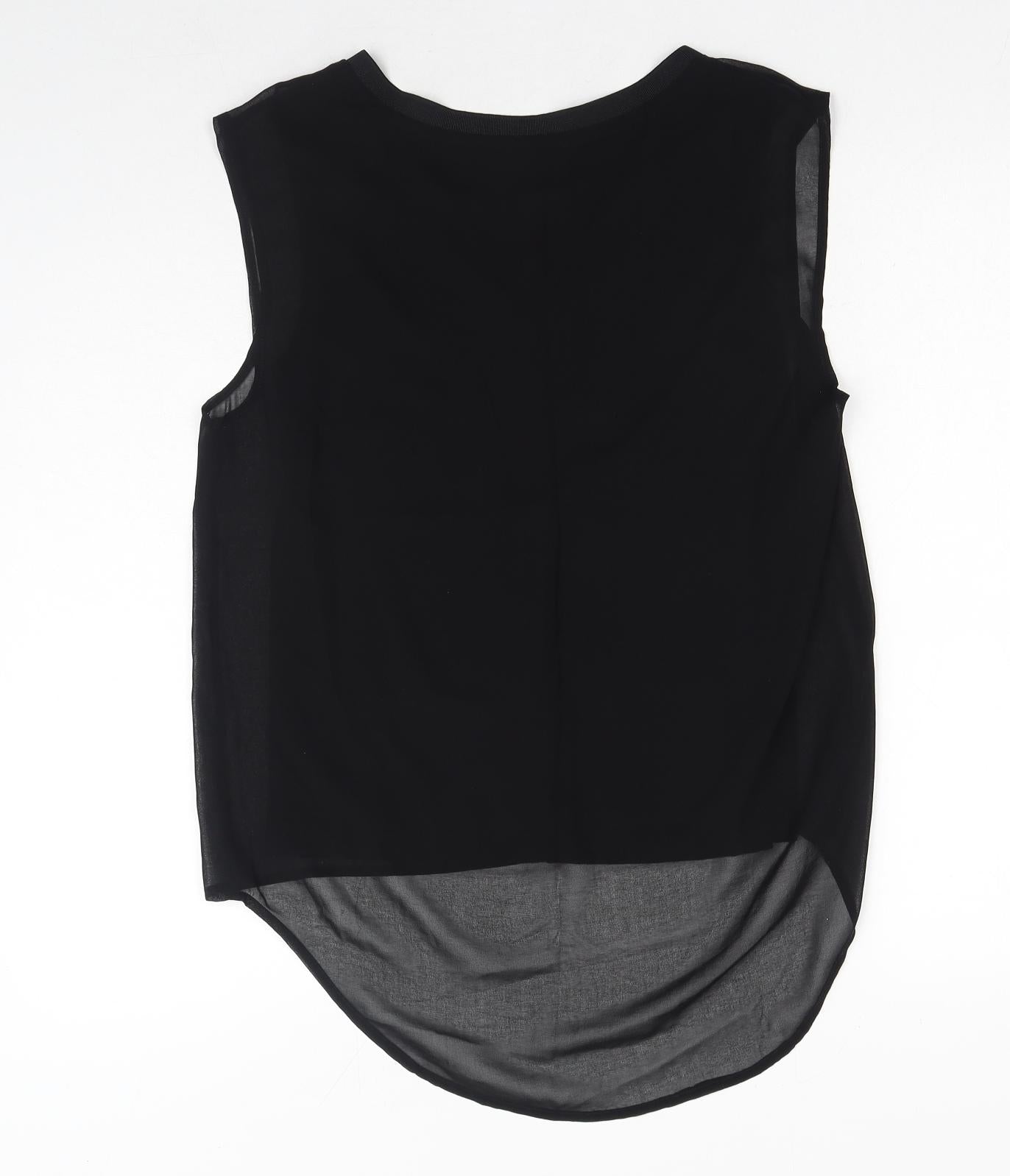 Costes Womens Black Polyester Basic Tank Size S V-Neck