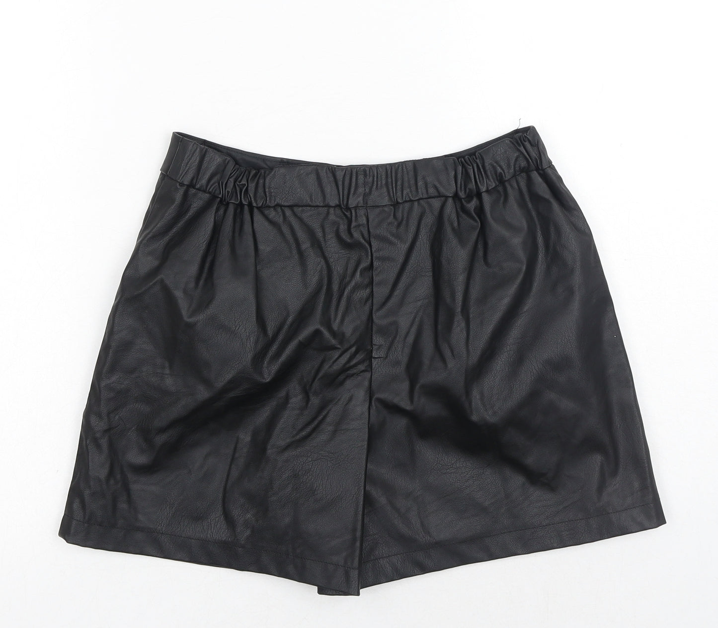 F&F Girls Black Polyurethane Hot Pants Shorts Size 10-11 Years Regular