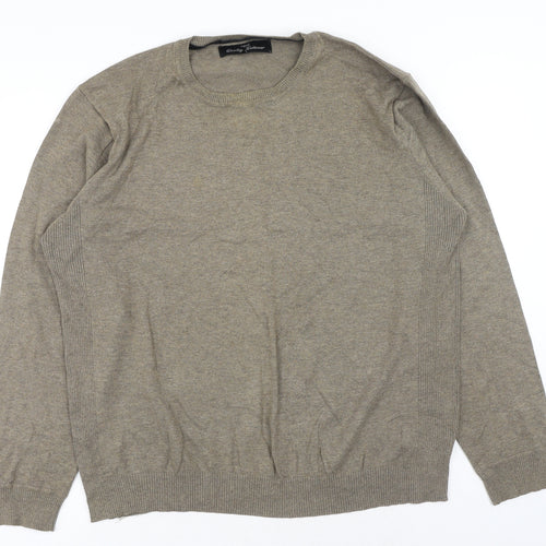 NEXT Mens Green Round Neck Cotton Pullover Jumper Size L