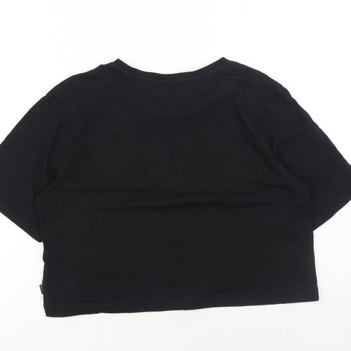 PUMA Womens Black Polyester Cropped T-Shirt Size 10 Round Neck