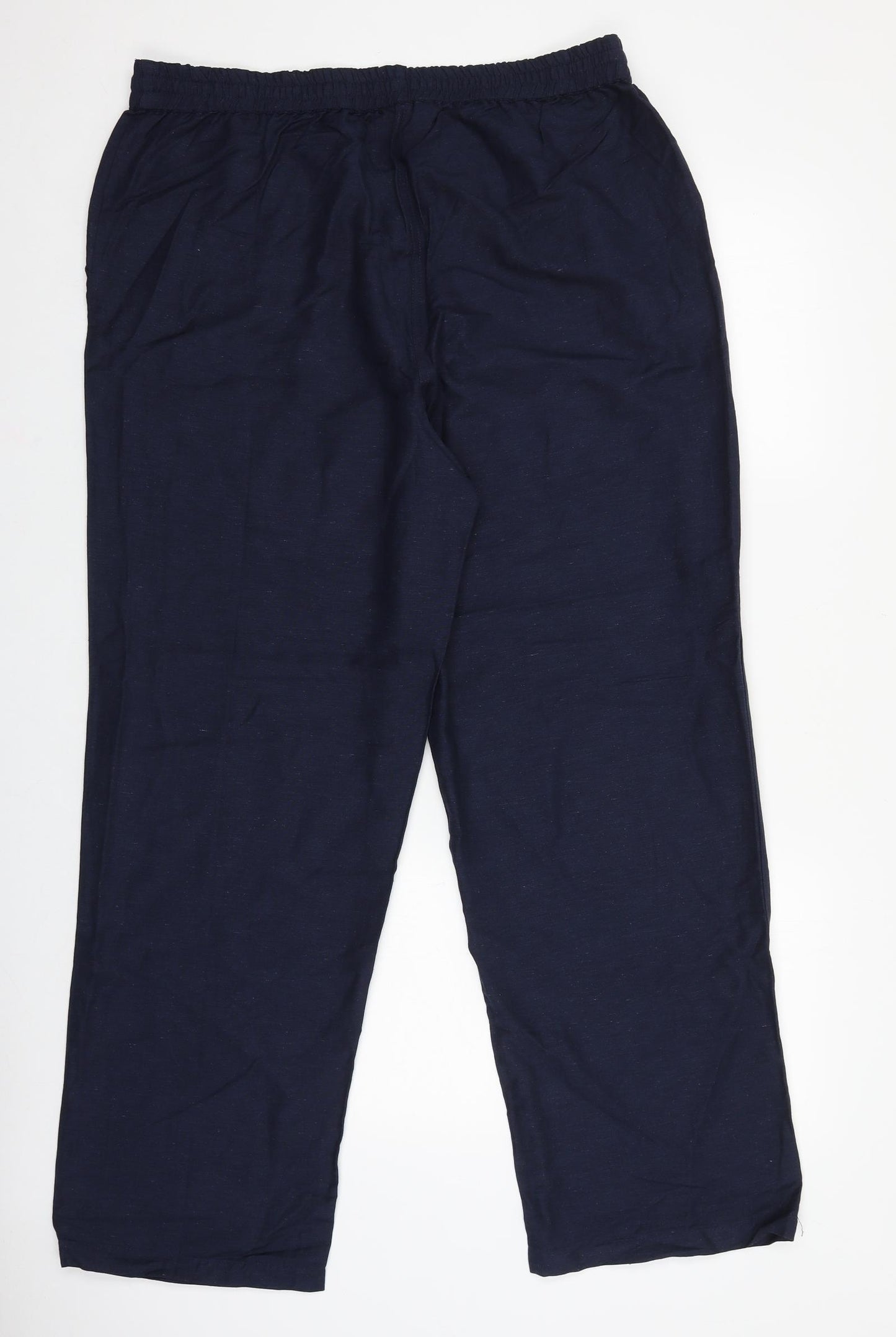 Anthology Womens Blue Viscose Trousers Size 18 L31 in Regular Tie