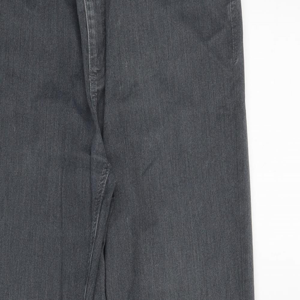 Debenhams Mens Grey Cotton Straight Jeans Size 34 in L30 in Regular Zip