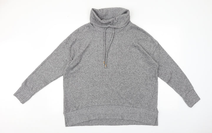 F&F Womens Grey Roll Neck Acrylic Pullover Jumper Size 14